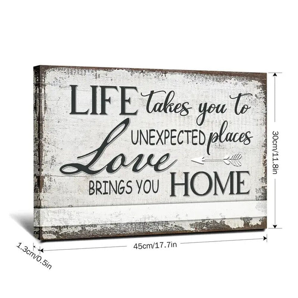 Life Takes You To Unexpected Places Framed Canvas Print 17.7" x 11.8" NEW! Home & Garden:Home Décor:Posters & Prints Style Your Walls